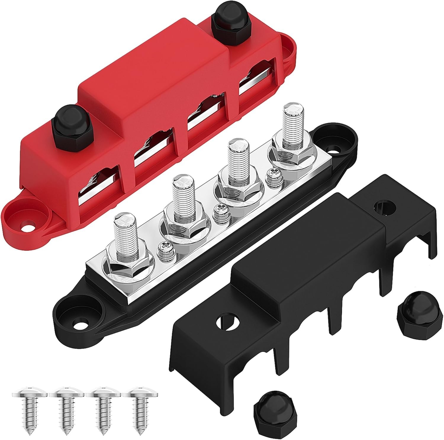 Joinfworld Bus Bar 12V 250A Power Distribution 3/8"(M10), 250A-Bus