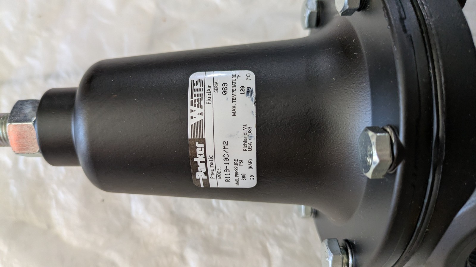 PARKER PNEUMATIC WATTS FLUIDAIR R119-10C/M2 0-125 PSIG 0-9 BAR