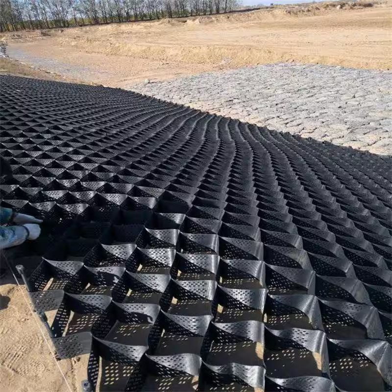 6.5 Ft. X 16.5 Ft. X 6 In. Black Plastic Geocell Used in Gardens, Paving, Landsc