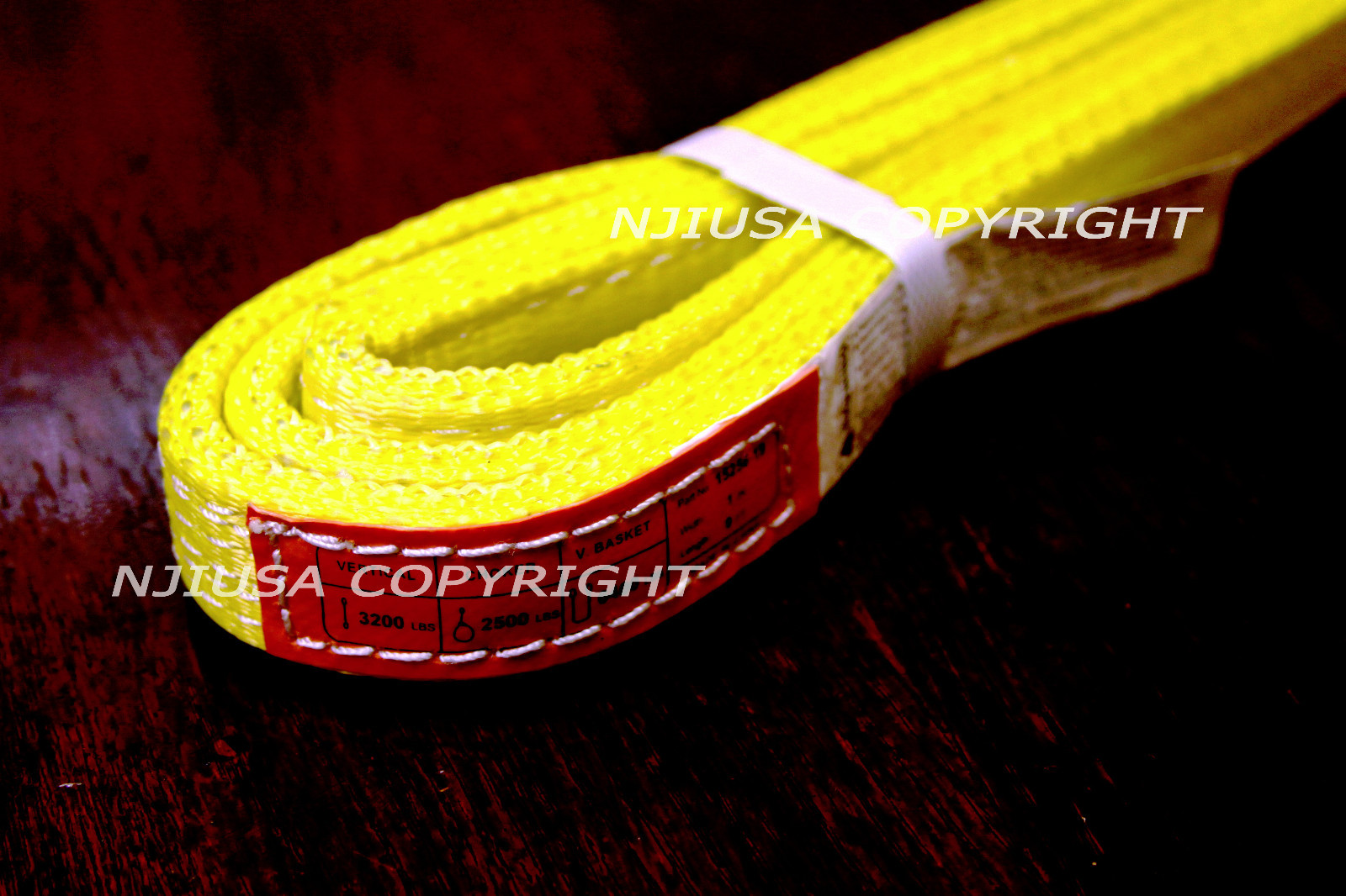 2x EE2-901 8ft Polyester Web Lifting Sling 1″x8′ Lifting Tow Straps eye to eye