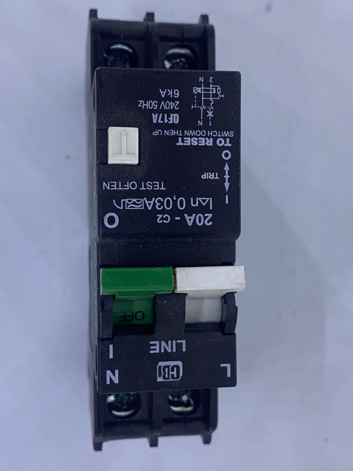 CBI C20A2P-GFI QF17A20 QF17A 20A 240VAC Ground Fault Breaker American Electric
