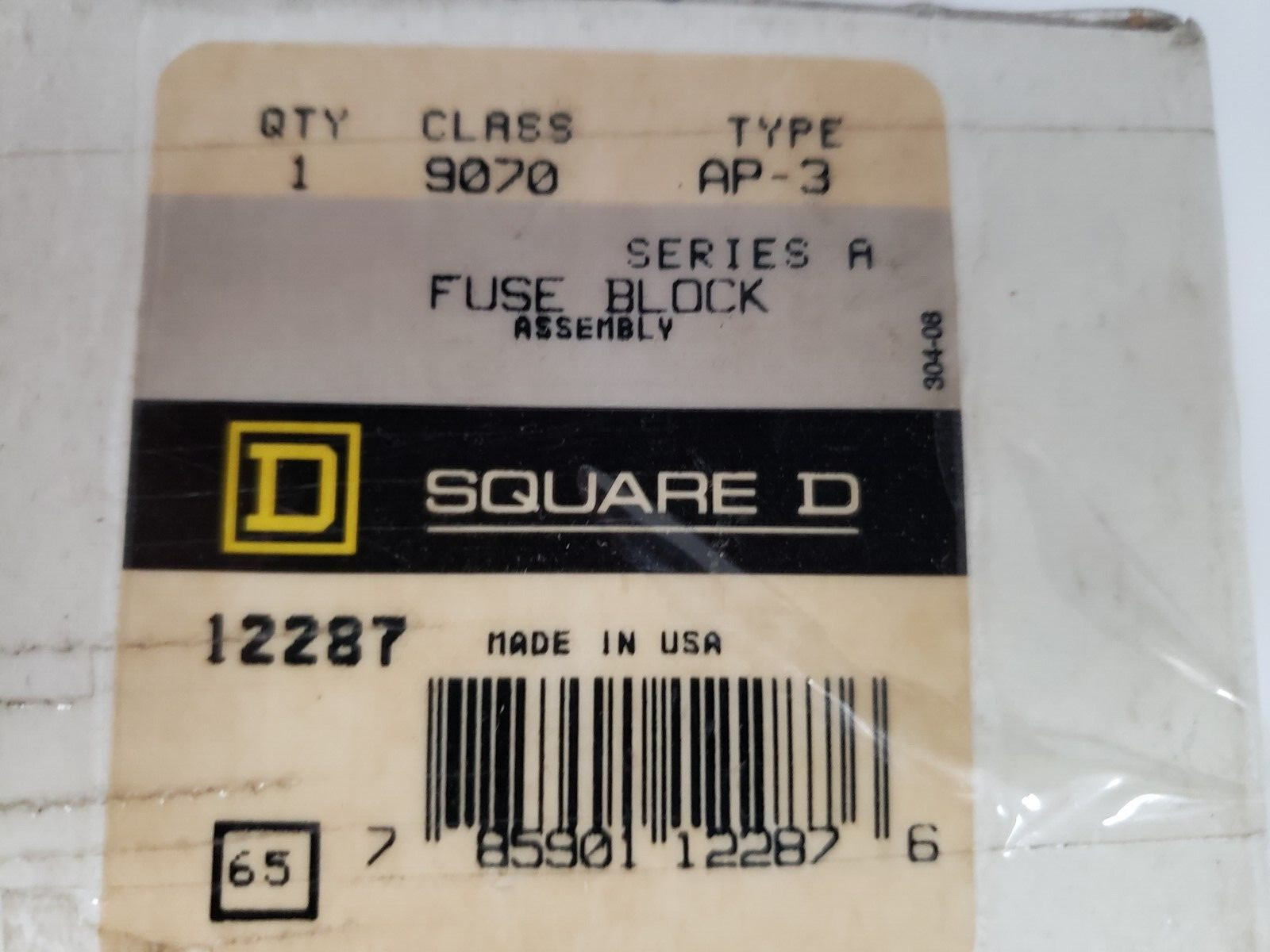 SQUARE D 9070-AP3 FUSE HOLDER 3 POLE SERIES A (LOT OF 3) NIB