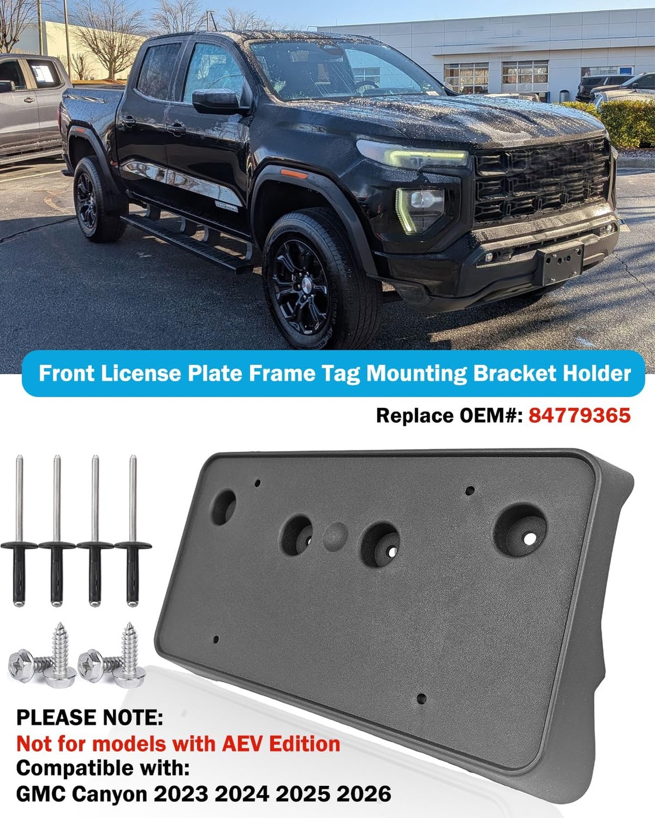 Front License Plate Frame for GMC Canyon 2023 2024 2025 2026 Front Bumper Lic…