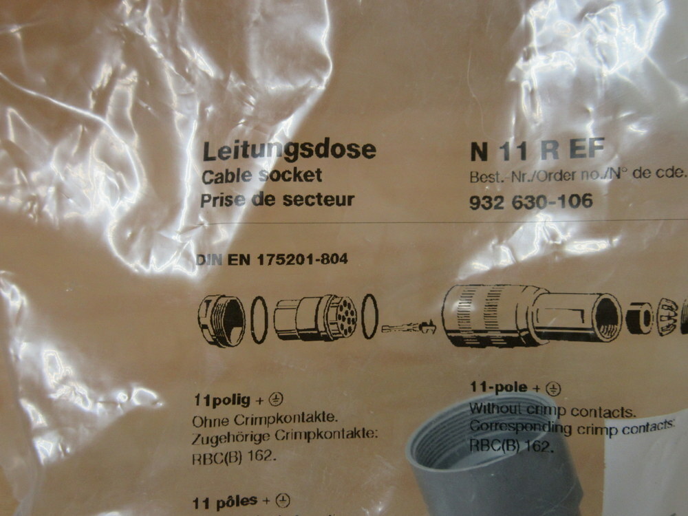 Hirschmann 932-630-106 Cable Socket N 11 R EF (Pack of 3)
