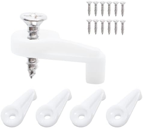50 Pack Glass Retainer Clips Kit, White Window Screen Clips, 4-5mm Glass Cabinet