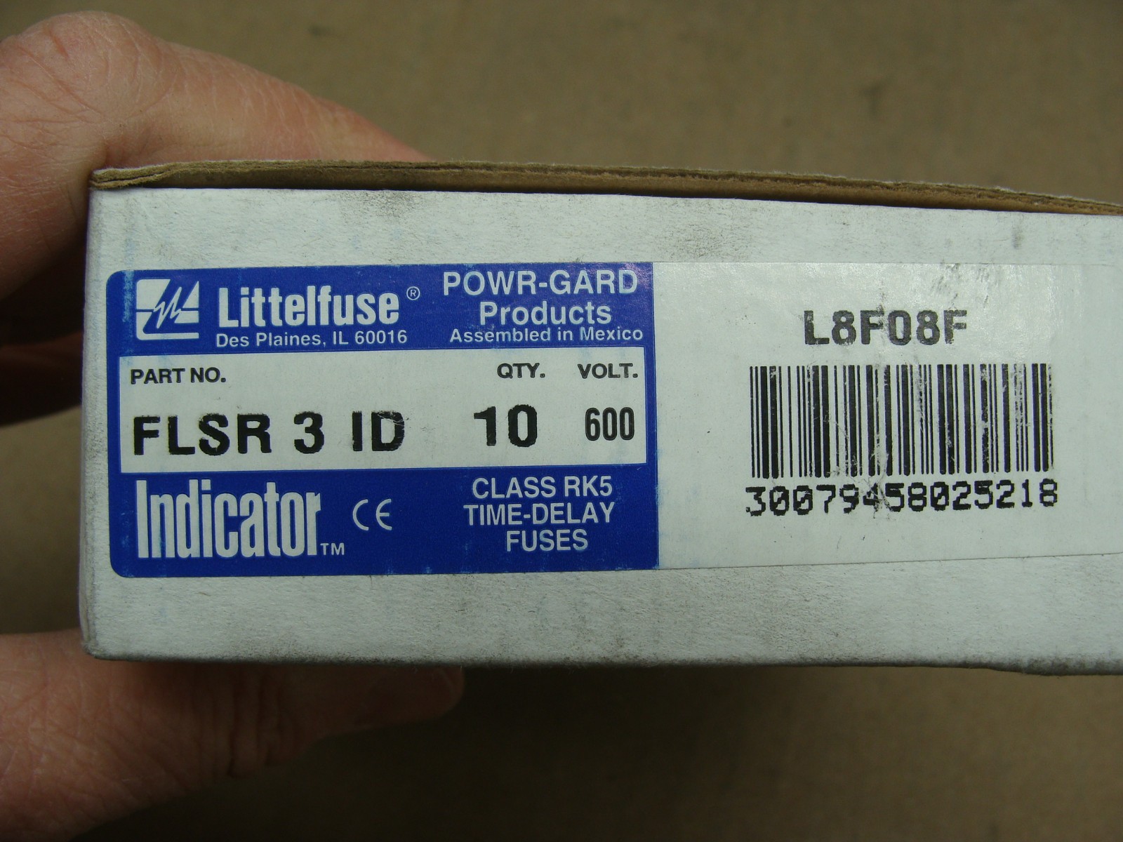 BOX OF 10 LITTELFUSE FLSR 3 ID FUSES 600V 3A CLASS RK5 INDICATOR TIME DELAY