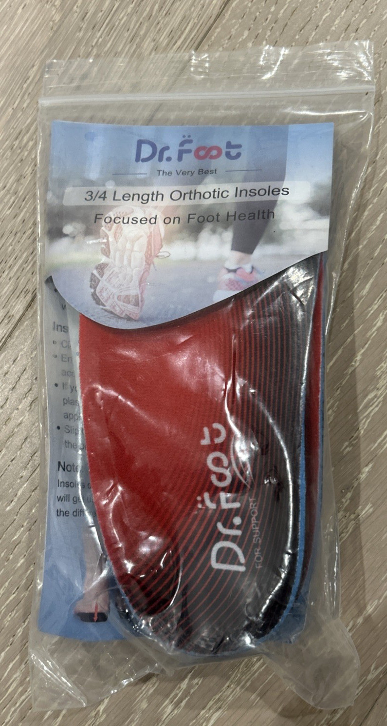 Dr. Foot 3/4 Length Orthotic Insoles – Women’s 10-12/Men’s 9-11 – NEW!!