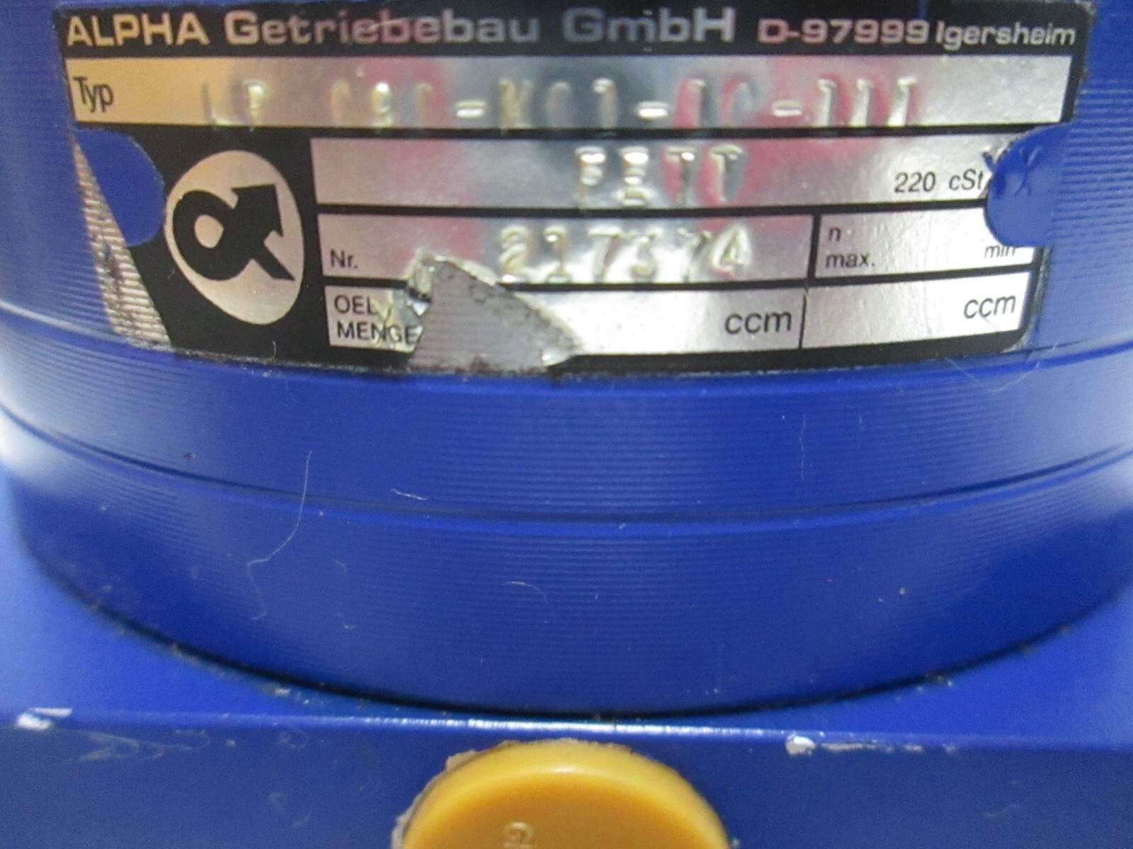 ALPHA GETRIEBAU GMBH D-9799 (SHELF A4)
