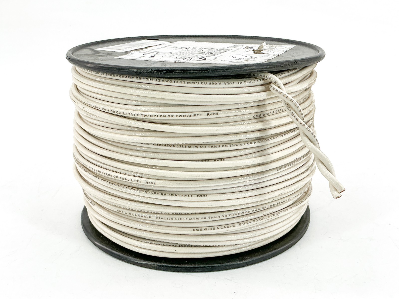 New CME E102470 12 AWG Stranded THHN OR THWN-2 OR MTW White 500ft