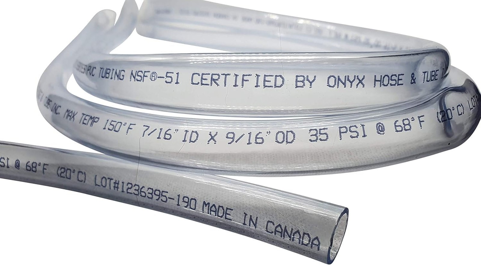 10 Feet 7/16″ ID (11 mm). NSF 51 Certified Food Safe. 9/16 OD Fermtech Large …
