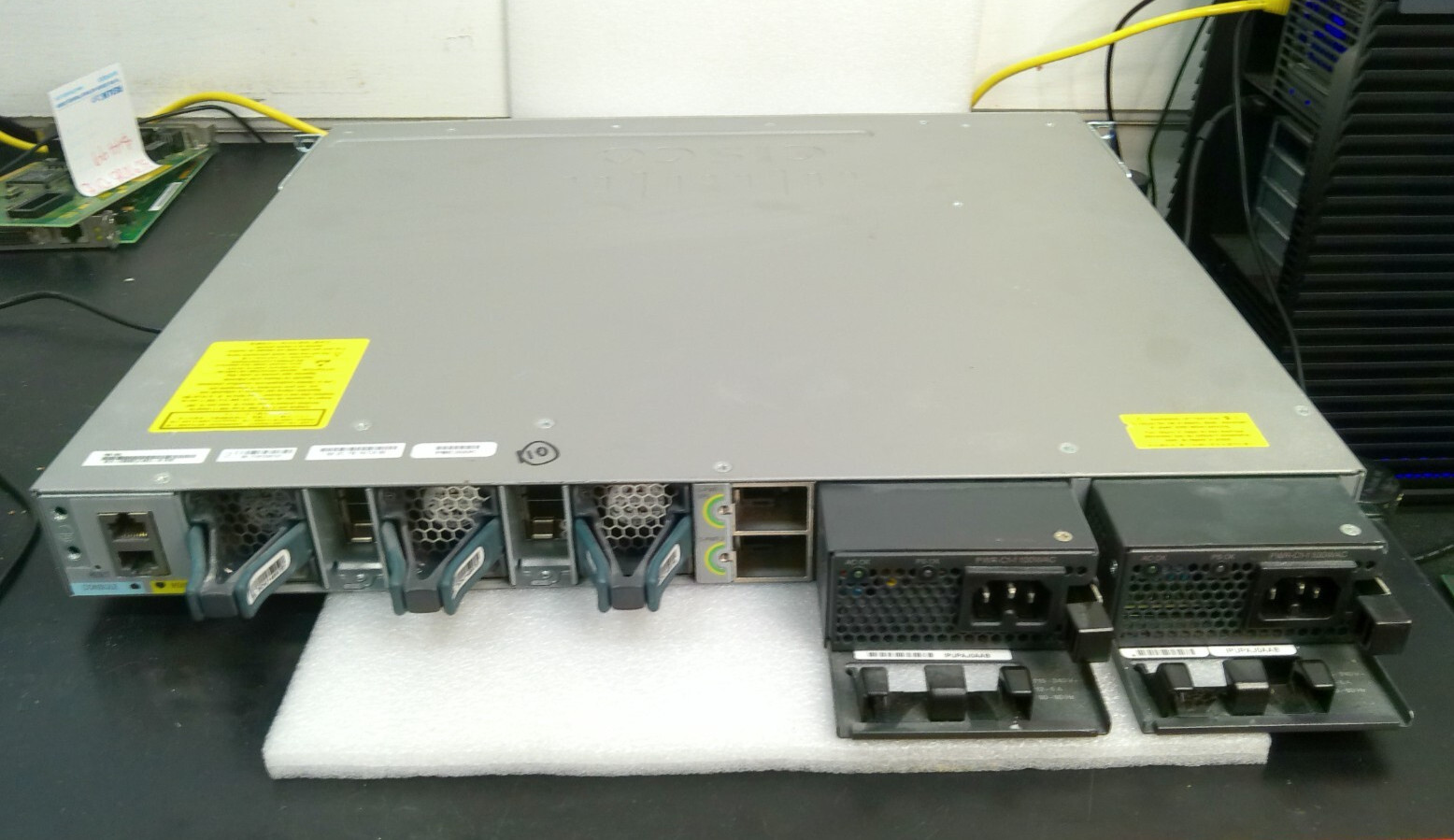 Cisco (WS-C3850-48U-S V06) W/ C3850-NM-4-10G & Mounting Ears & 2 P/S