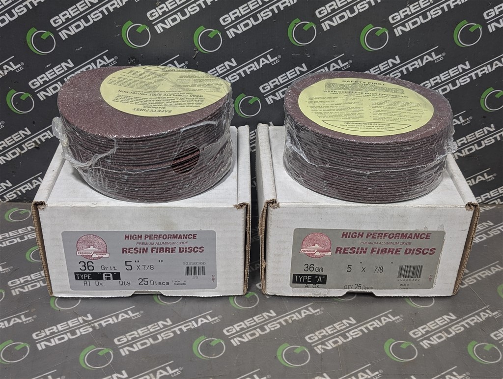 Lot of 50 Gemtex 20250300 5″ High Performance Aluminum Oxide Resin Fiber Discs