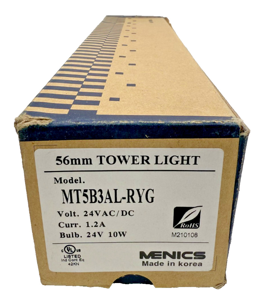 MENICS MT5B3AL-RYG 56mm Tower Light 24VAC/DC 1.2A MT5B3ALRYG