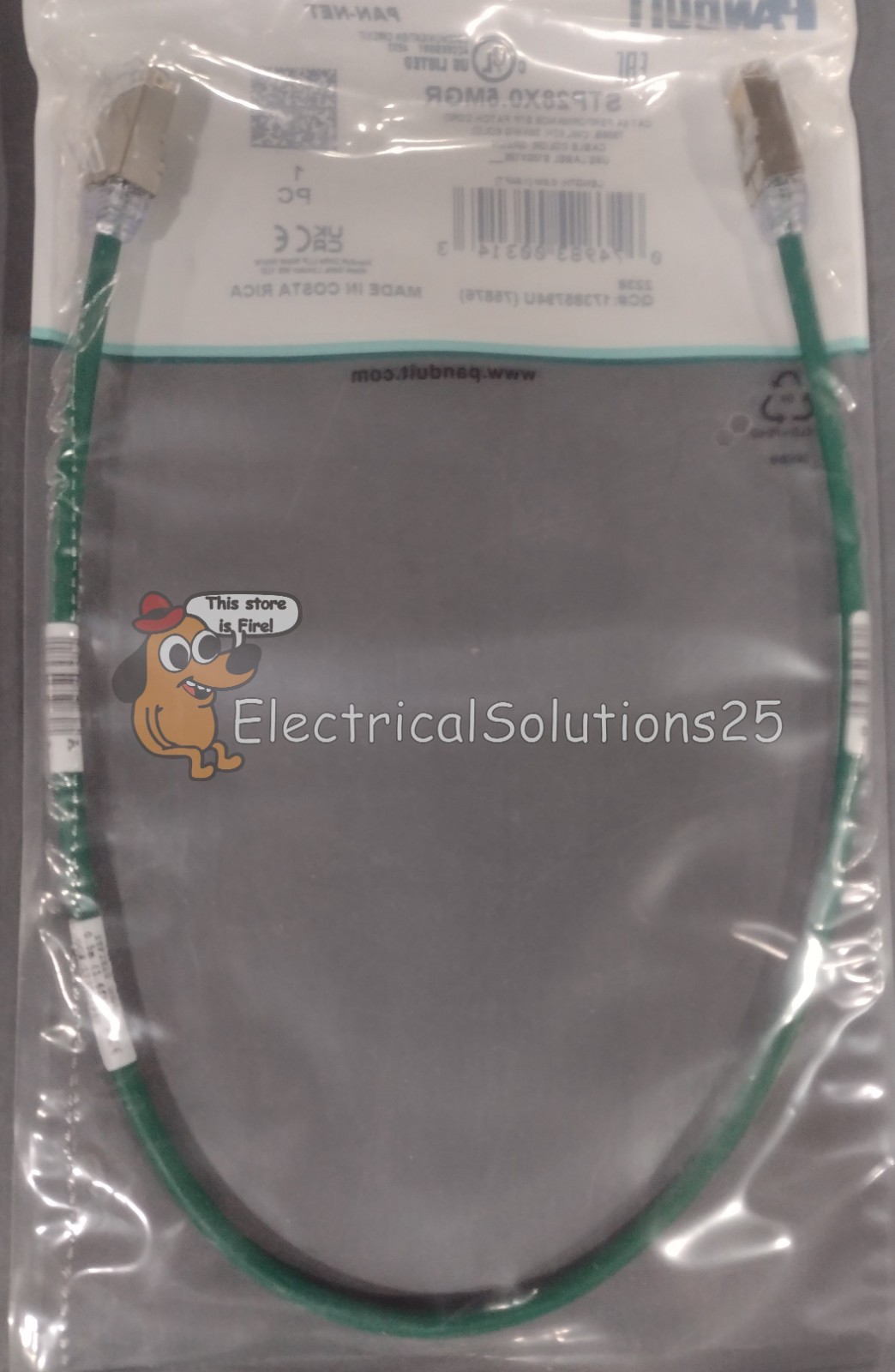 New Panduit STP28X0.5MGR Cat6A Shielded Patch Cord 0.5m Green – Free Shipping