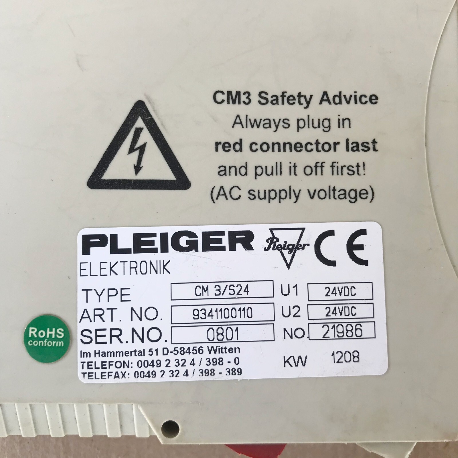 Pleiger CM3/S24 Control Module 9341100110