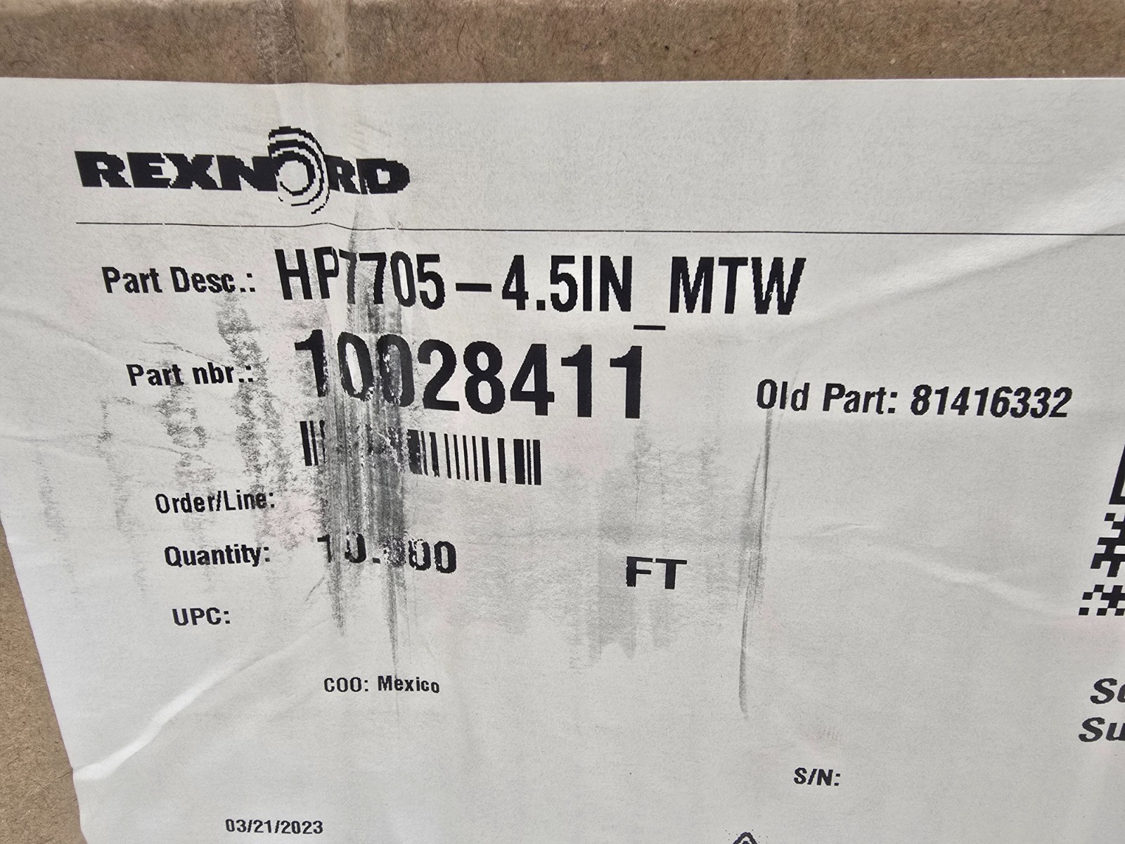 NEW IN BOX! REXNORD 10′ TABLETOP CONVEYOR CHAIN HP7705-4.5_MTW 10028411
