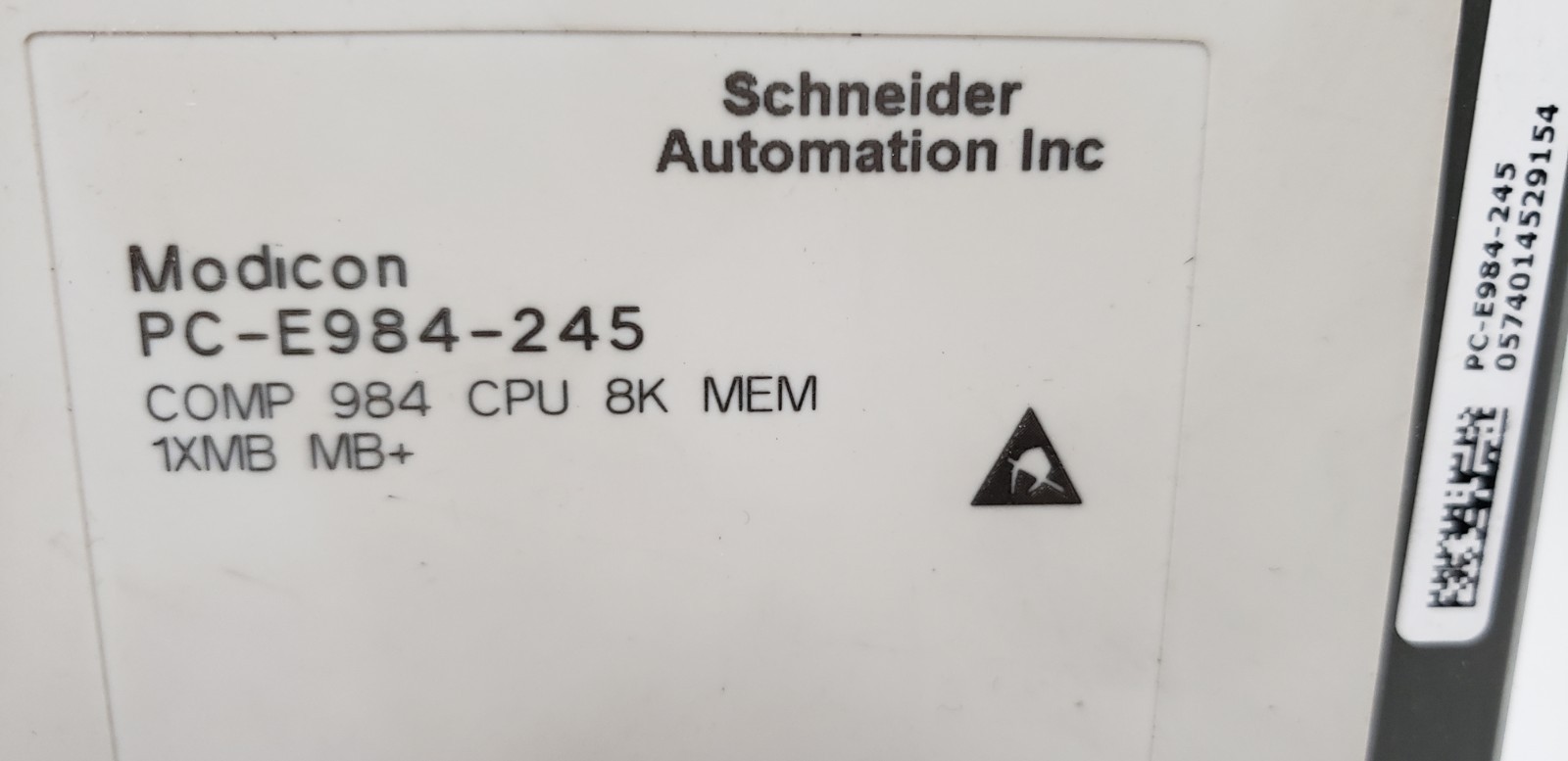 SCHNEIDER AUTOMATION PC-E984-245 MODICON PROGRAMMABLE CONTROLLER, 984 COMP, 8K