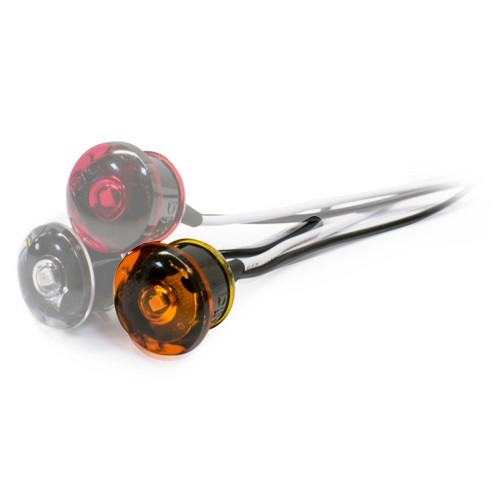 S37-AC09-1 Amber 3/4 PC Sidemarker Clear Lens 5″ Wire – 10EA