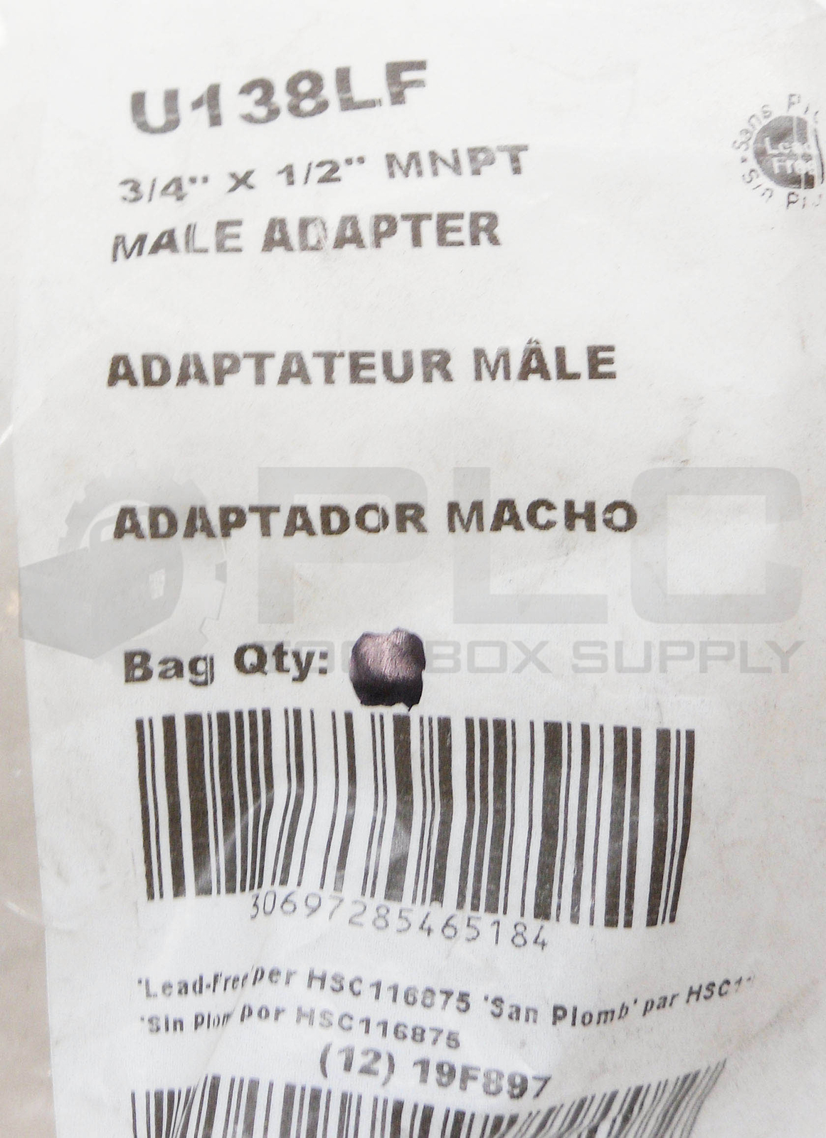 NEW BAG OF 8 CASH ACME SHARKBITE U138LF MALE ADAPTER 3/4″X1/2″MNPT *READ*