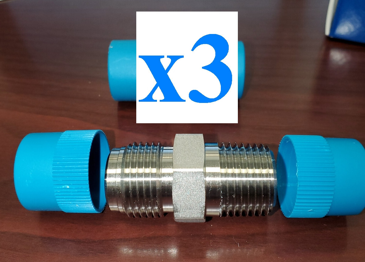 x3 NEW SS-8-VCR-1-8 Swagelok Fitting 1/2 in. VCR x 1/2 in. MNPT, 3pcs
