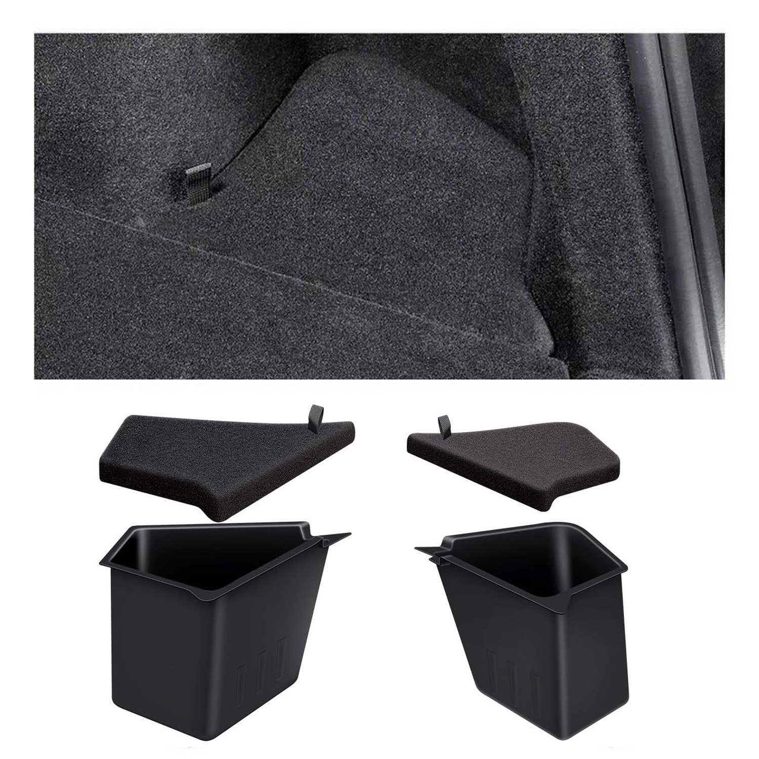 2025 2026 Model Y Juniper Trunk Storage Bins, 2PCS | TPE Waterproof, Anti Sli…