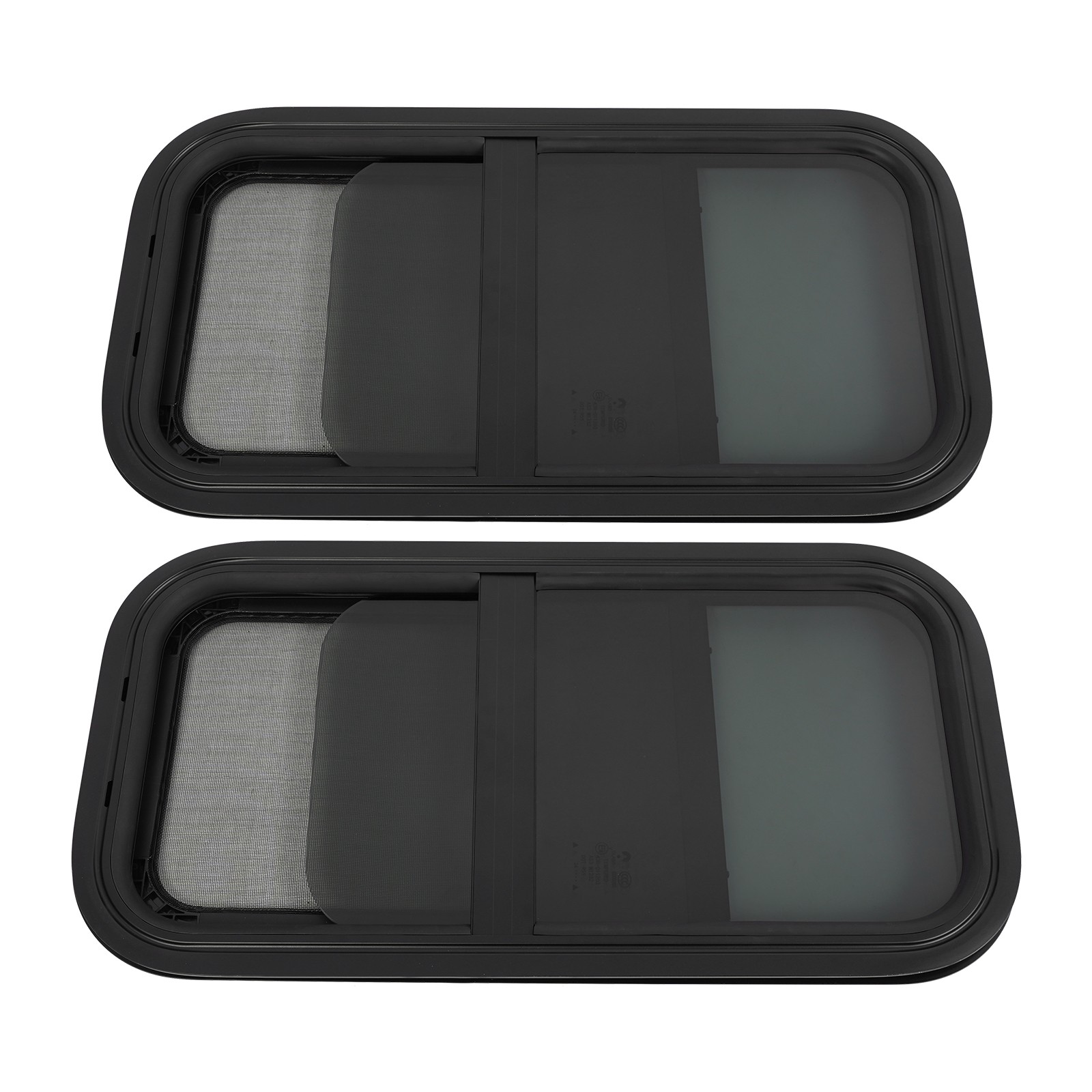 2 Pack 12 x 24 in Wall Vertical Sliding RV Window Cargo Trailer w/ Trim Ring