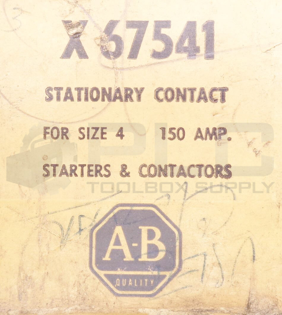 ALLEN BRADLEY 67541 STATIONARY CONTACT FOR SIZE 4 150AMP STARTERS & CONTACTORS