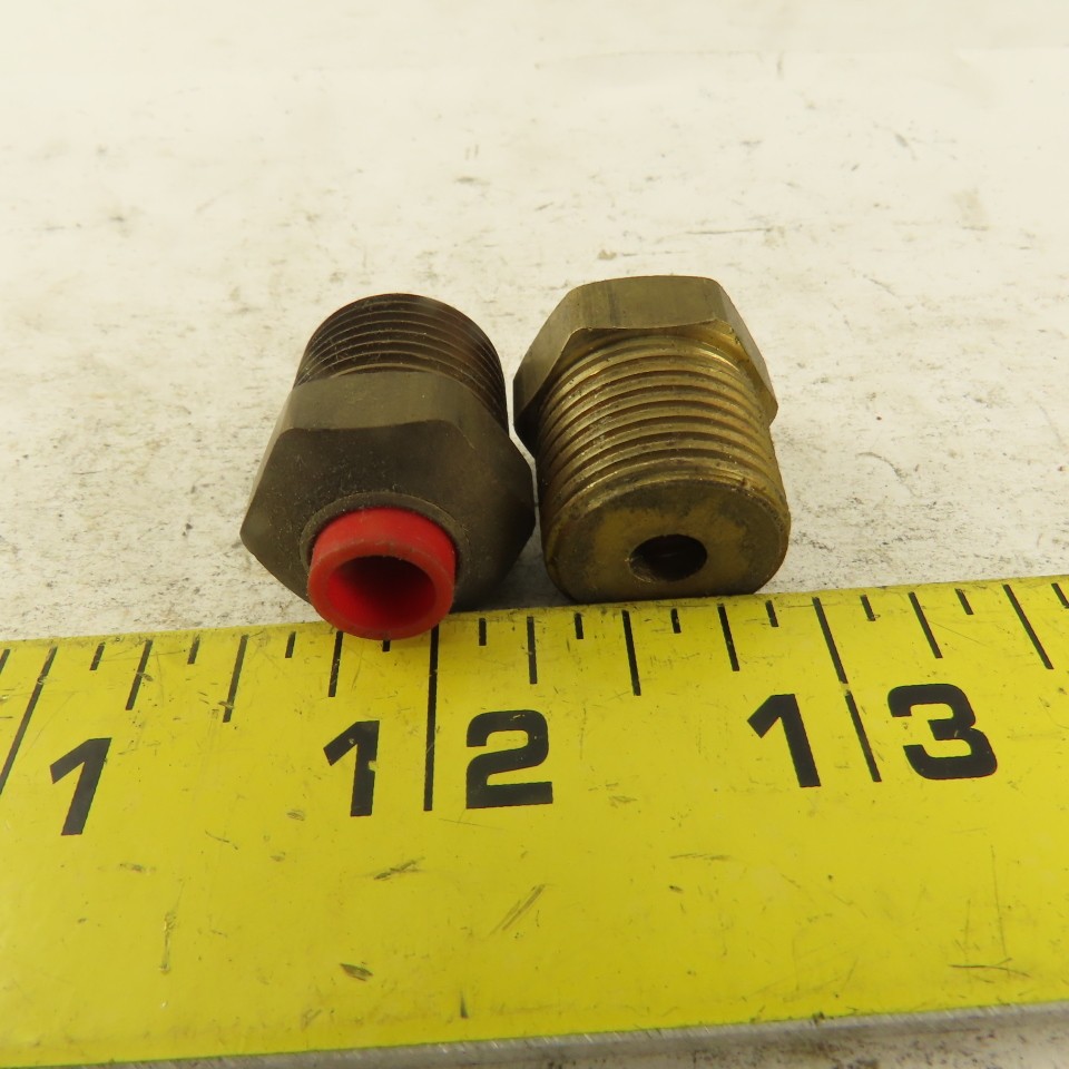3/8″ NPT x 1/4″ Nylon Push To Connect Brass Straight Connector Lot Of 2