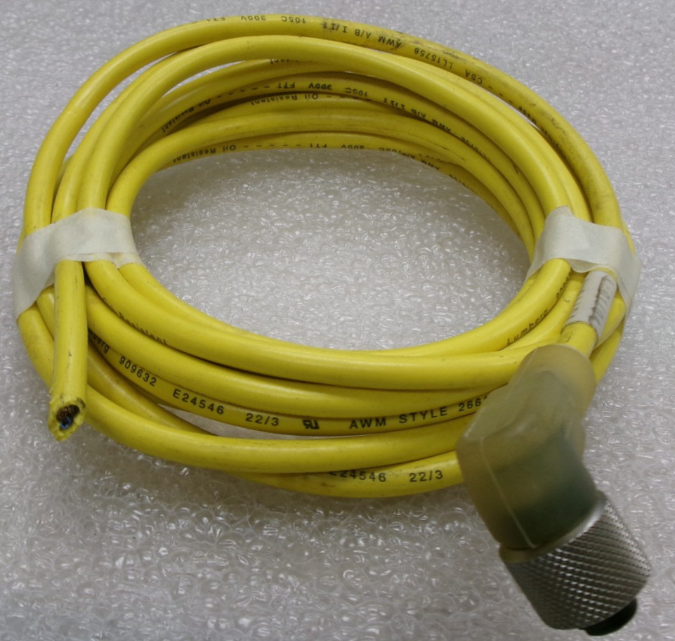 IFM EFECTOR E10903 PNP 4-PIN 90° M12 Connector Cordset USED 9′ L #372P