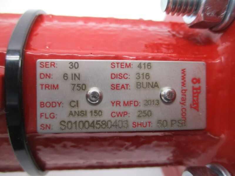 BRAY CONTROLS 416-316-BUNA-750-CI-ANSI150-250 92-0830-11305-532 50PSI 6″ NSNP