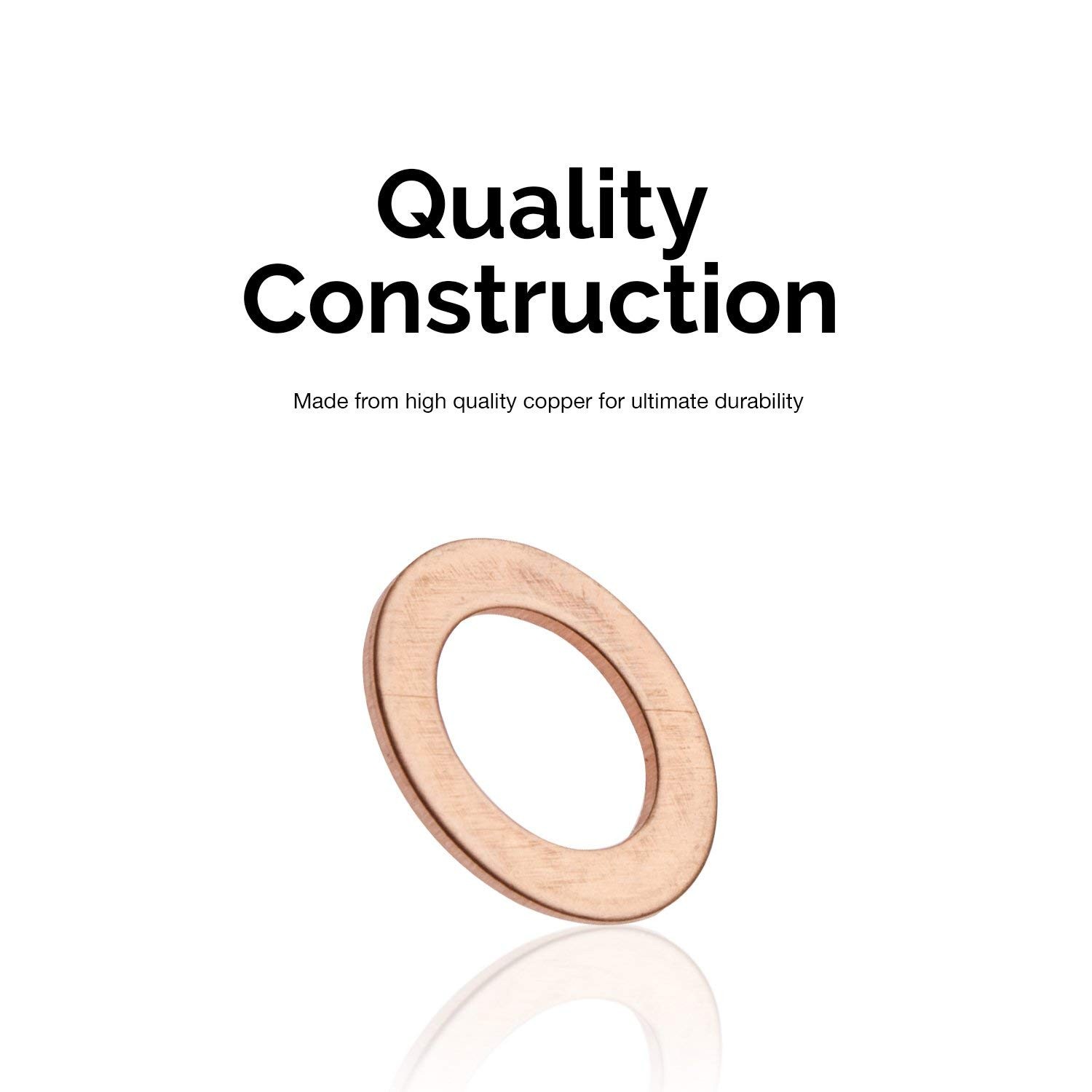 M22 Flat Washer Copper Sealing Ring, 22mm ID 28mm OD 1.5mm M22,