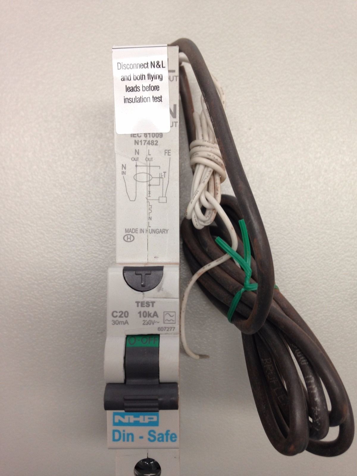 NHP TERASAKI DSRCBH2030A 20A 10kA Din-Safe RCBO C20 RCD