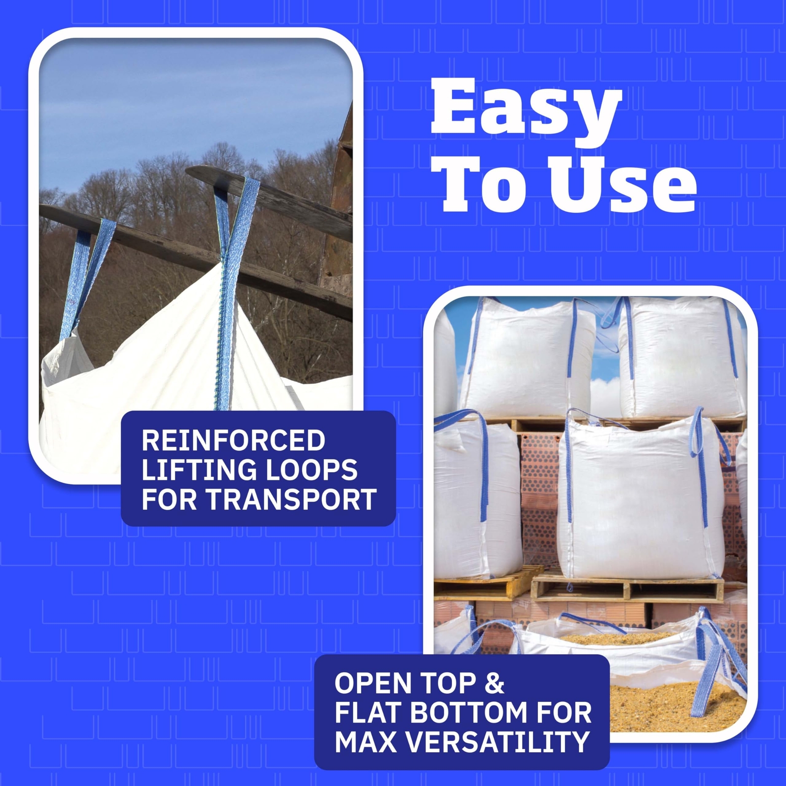 DURASACK Heavy Duty Builder’s Bulk Bags 100-Gallon White Woven Polypropylene