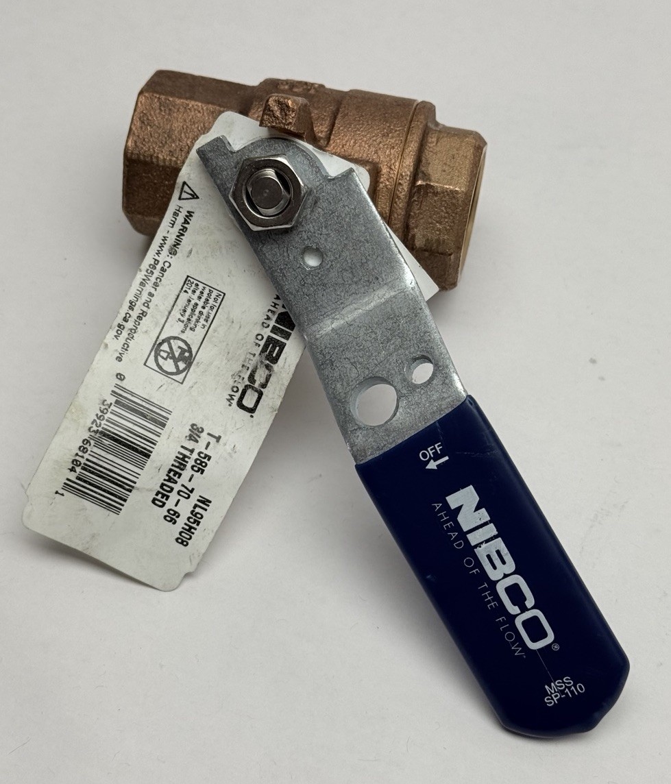 NL95H08 NIBCO T-585-70-66, BRONZE BALL VALVE, 3/4″ FEMAL NPT THREADED, S.S TRIM