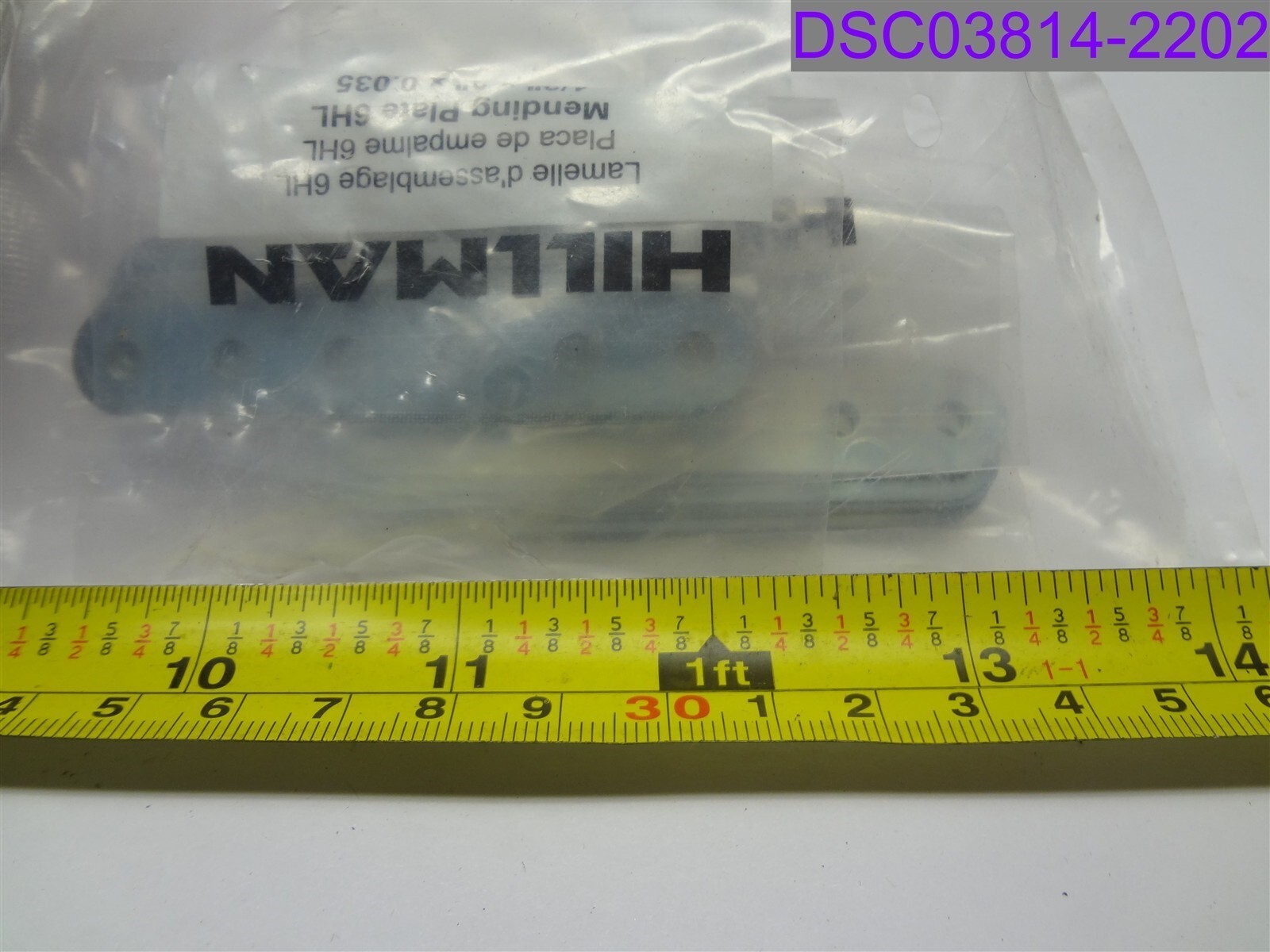 Qty = 18 (3 Packs x 6): Hillman Mending Plate 6HL 1/2″ x 3″ x .035 P/N 884479