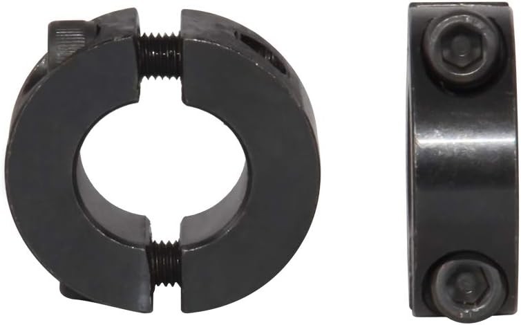 AZSSMUK 5/8″ Bore Double Split Clamp-On Shaft Collars of Carbon 5/8, Black