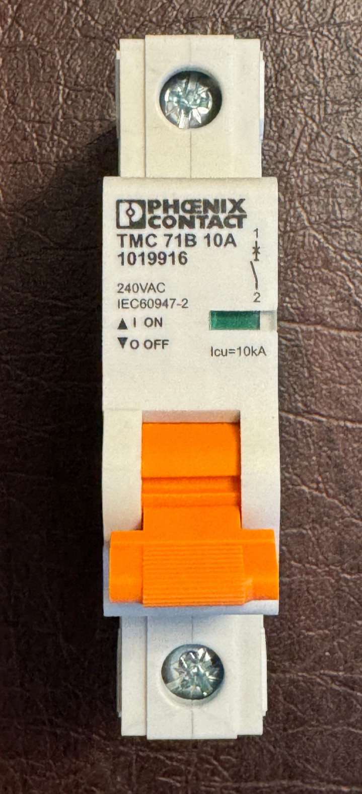 Phoenix Contact 1019916 TMC 71B 10A Thermomagnetic Circuit Breaker DIN Rail 35mm