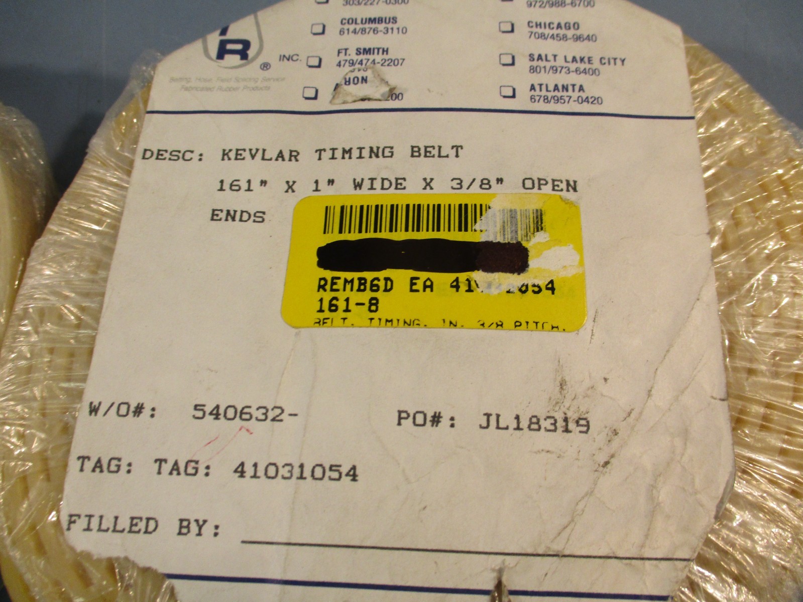 2 Midwest Industrial Rubber 161-8 Timing Belt 161″ x 1″ WD x 3/8″ OE