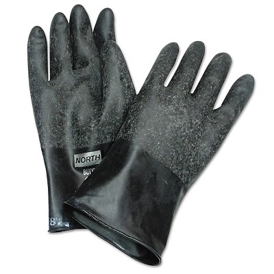 Honeywell North B161R Butyl Gloves Size 10, Chemical Resistant, Grip-Safe