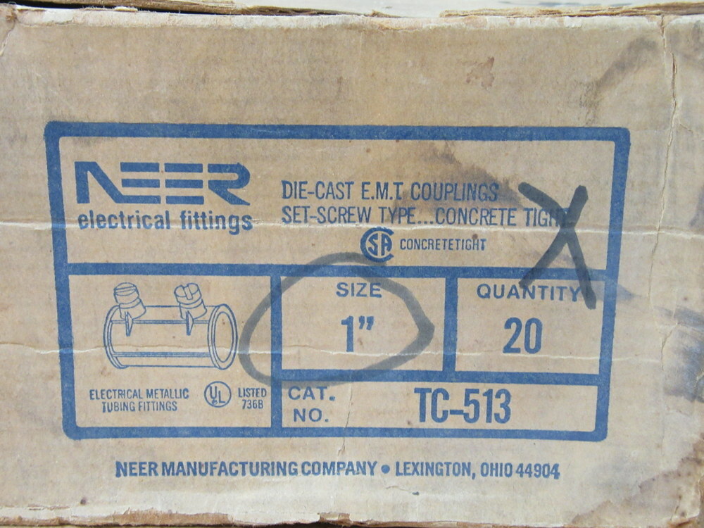 Neer TC-513 1″ Set Screw EMT Coupling TC513 (Pack of 20)