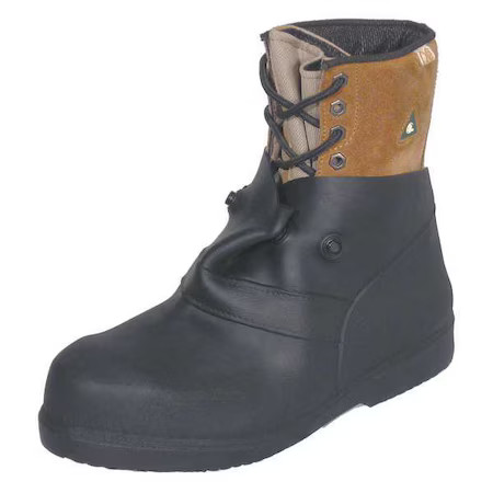 Treds Overboots 13852 Overshoes, Plain Toe, 6 In Height, Snap Tab Closure,