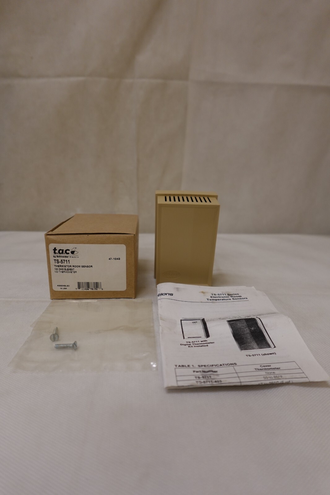 TAC Schneider Electric TS-5711 Thermistor Room Sensor 10k OHM, No Thermometer