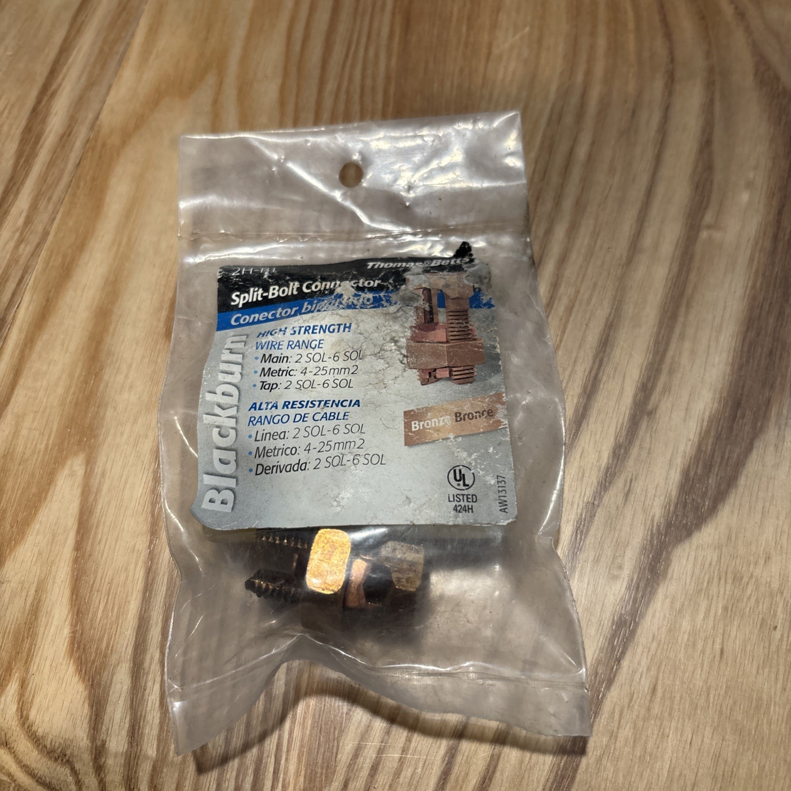 Thomas & Betts Blackburn Hi Strength Split-Bolt Connector Bronze 2H-B1