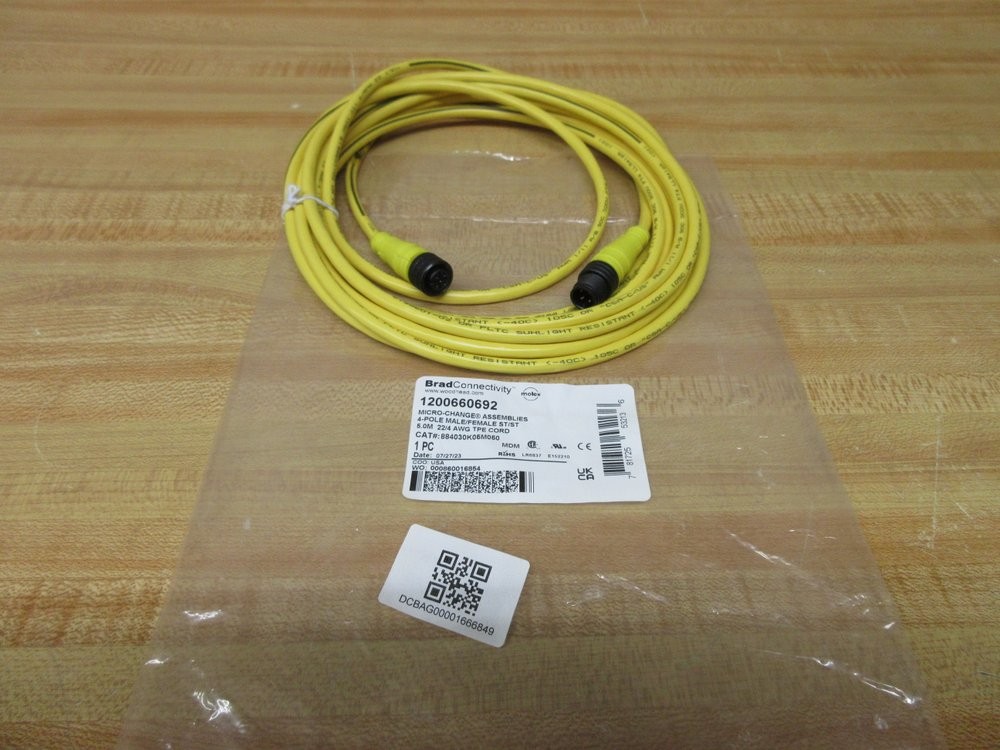 Molex Woodhead 884030K05M050 Brad Connectivity Cord Set 1200660692