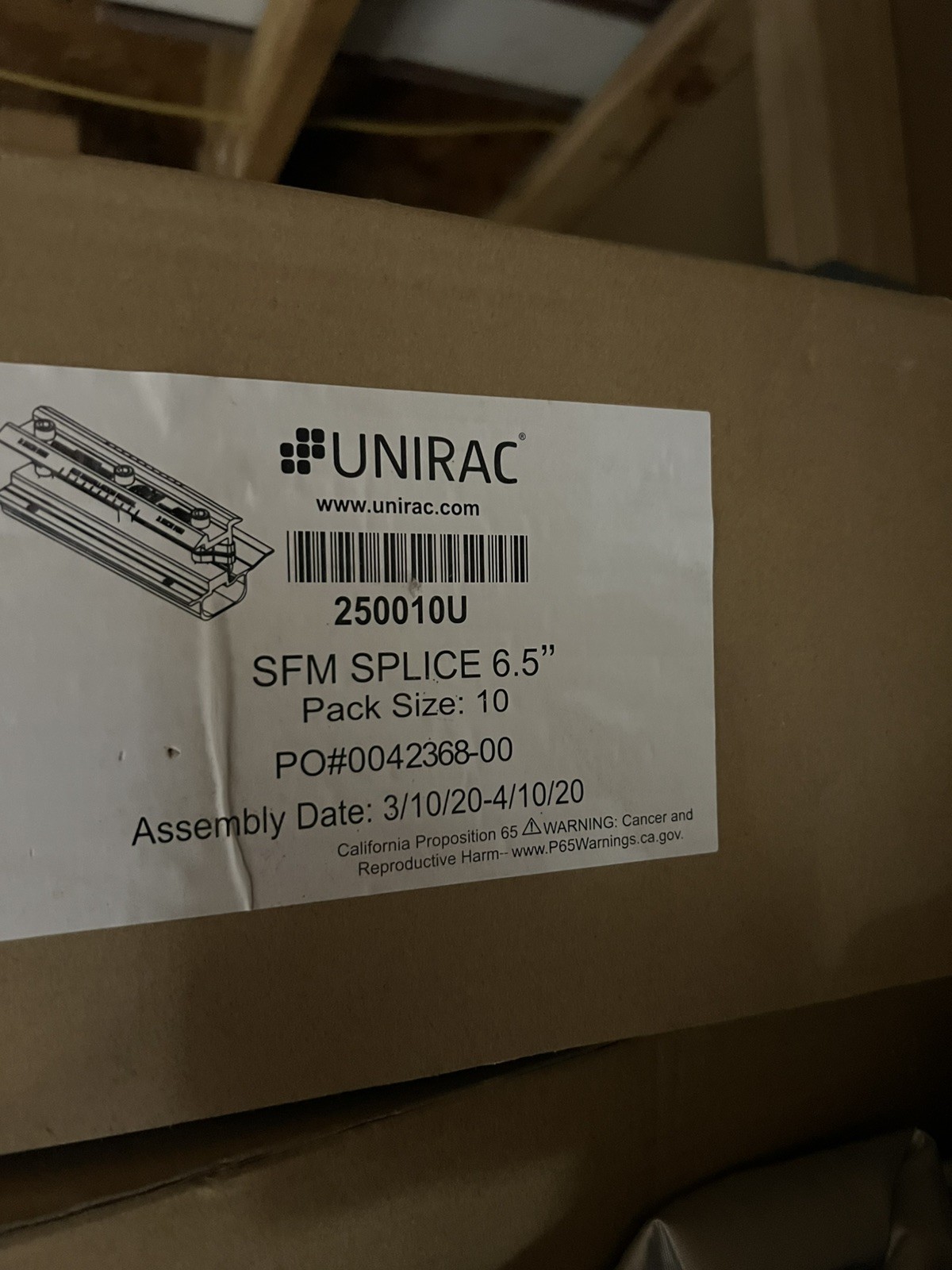 UNIRAC 250010U SFM splice 6.5″ (NEW IN BOX) Lot of 10