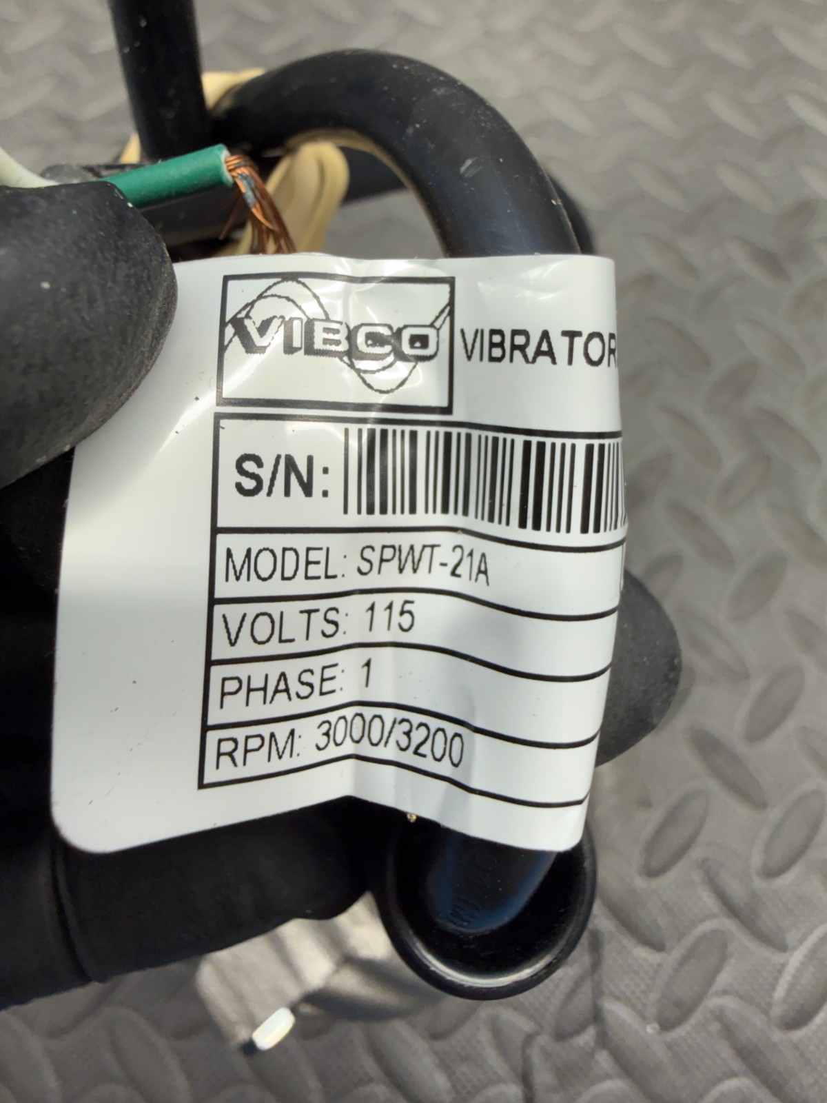 Vibco SPWT-21A Single Phase 115V 3000/3200RPM Electric Vibrator Motor