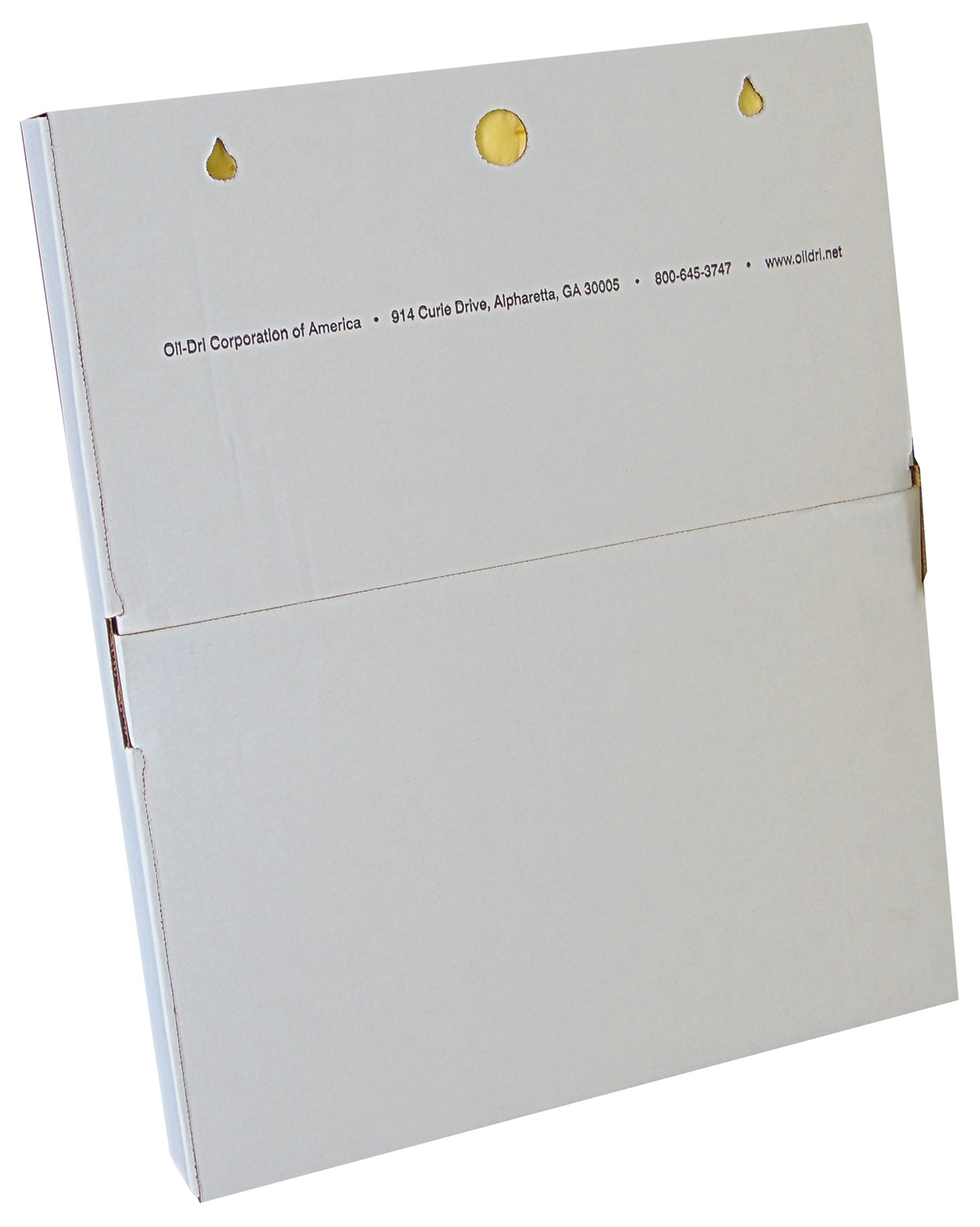 Oil Dri L72320 put over the spill yellow Quick-Sorb Oil pad for high visibility,