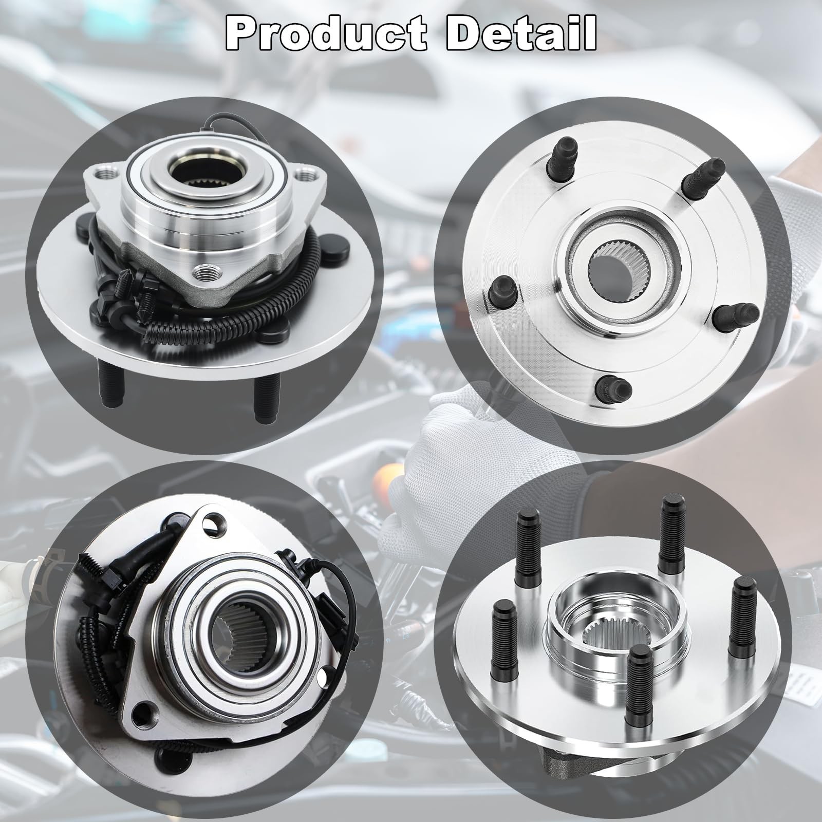 515151 Pair 2 Front Wheel Hub & Bearing Assembly for 2012-2018 Ram 1500 (Excl…