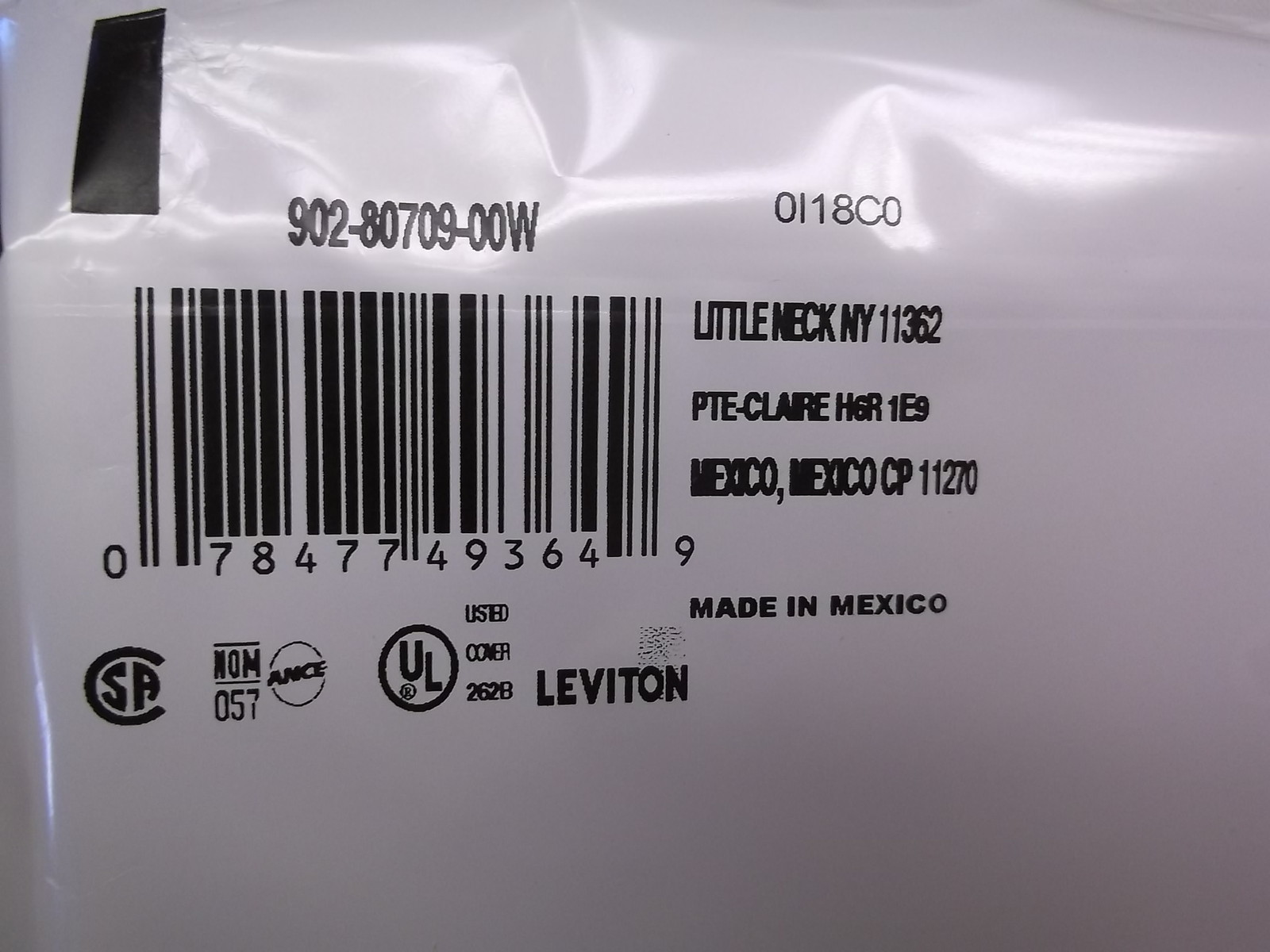 NEW Leviton 80709-W White 2-Gang Switch Cover Wallplate, Lot of 2