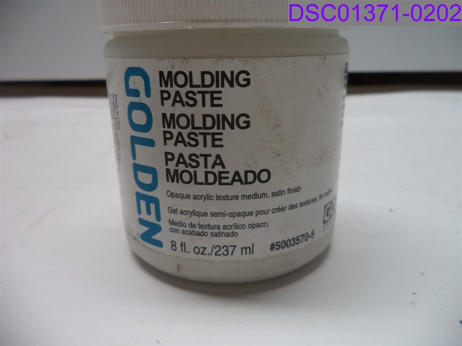 8oz Golden Molding Paste Acrylic Medium Satin Finish P/N 5003570-5